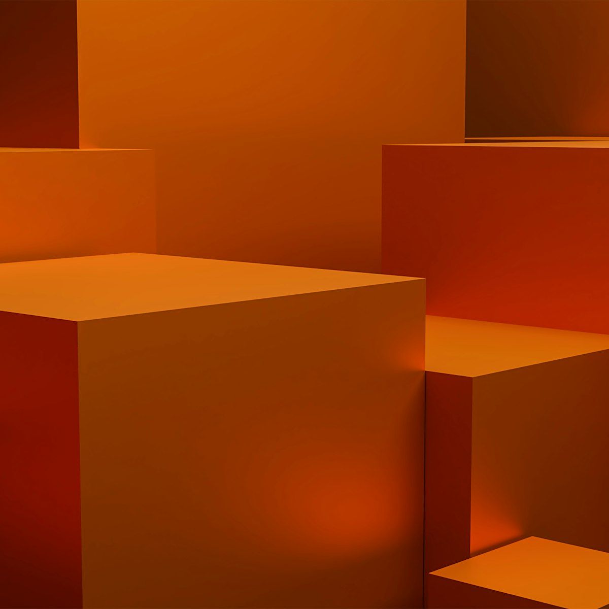 Abstract orange geometric shapes in 3D