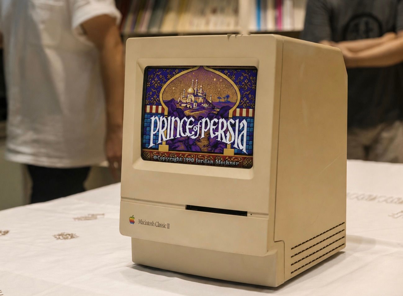 Prince of Persia running on a vintage Macintosh computer